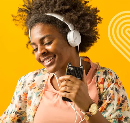 woman listening to music