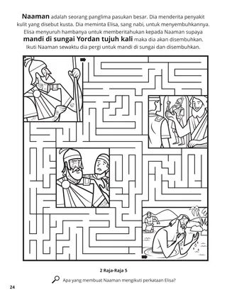 Elisha and Naaman coloring page