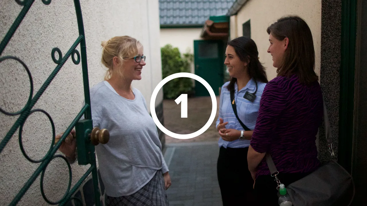 Missionaries getting to know the people they’re visiting