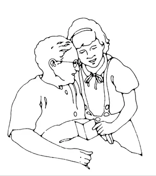 child visiting grandma