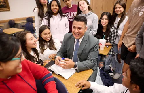 teacher with seminary students