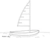 drawing, small boat with sail
