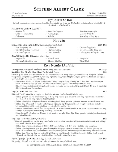 Lý lịch nghề nghiệp của Clark