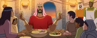 King Josiah at Passover dinner
