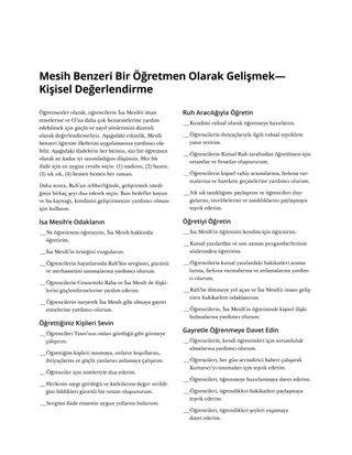 kişisel değerlendirme formu