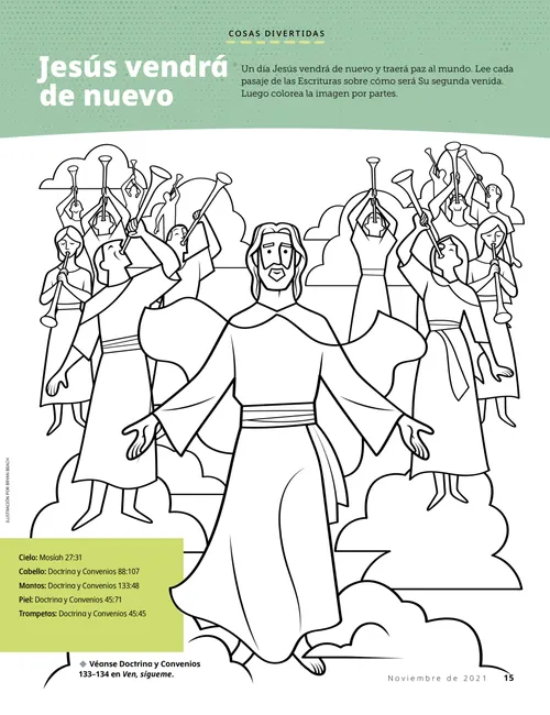 Página en PDF para colorear de Jesucristo en Su Segunda Venida