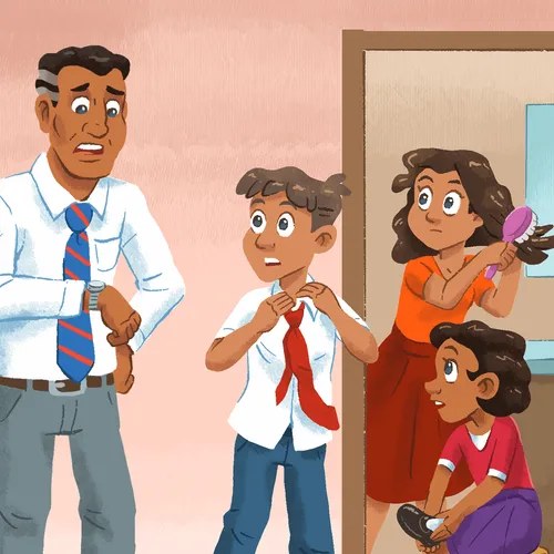 family on Sunday morning