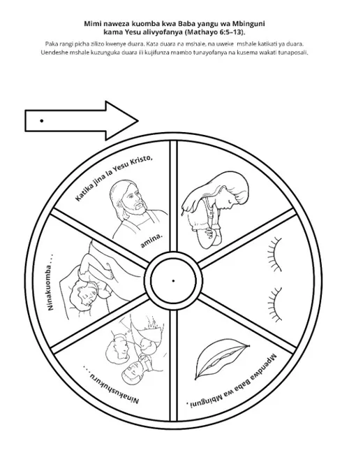 ukurasa wa shughuli: Ninaweza kusali kama Yesu alivyofanya
