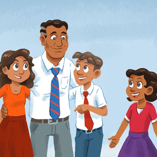 family on Sunday morning