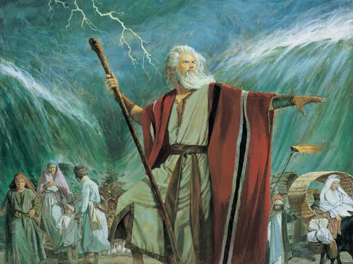 Moses parting the Red Sea