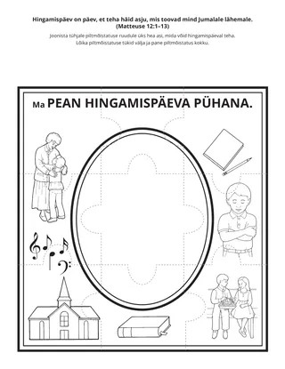 tegevusleht: ma saan hingamispäeva pühana pidada