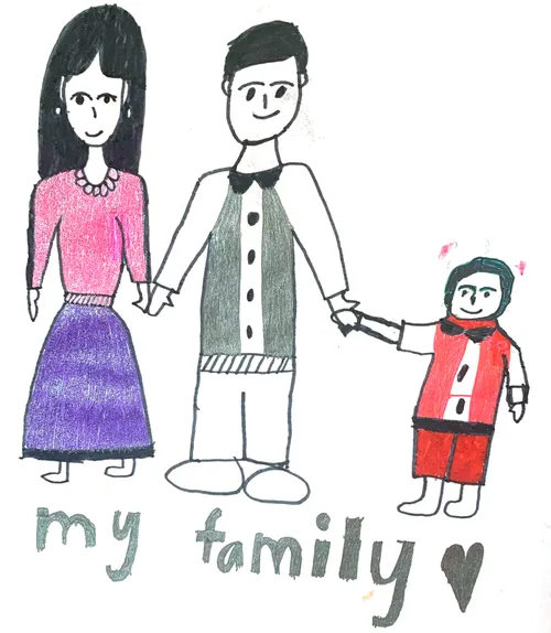 drawing of family