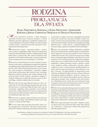 Rodzina. Proklamacja dla świata