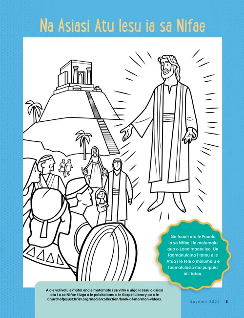 itulau valivali o Iesu o loo faaali atu i tagata sa Nifaē