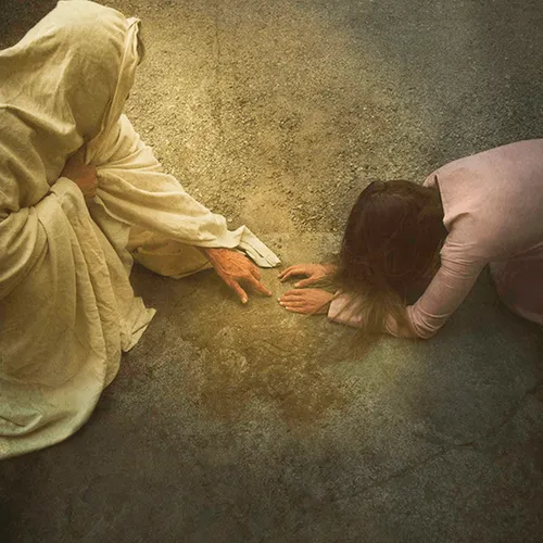 Jesus Christ with woman caught in adultery