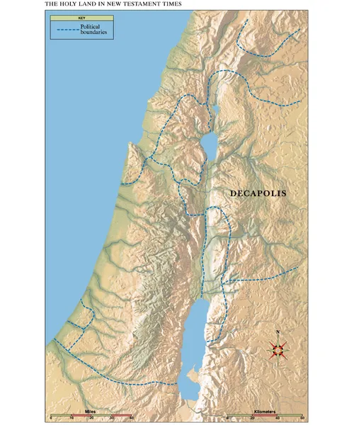 map of the Holy Land in New Testament times