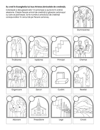 Pagină cu activități pentru copii.