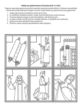 užsiėmimų puslapis. Raštai yra palaiminimas