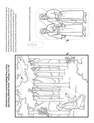 užsiėmimų puslapis. Džozefas Smitas regėjo Dangiškąjį Tėvą ir Jėzų Kristų