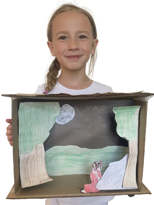 paper cutout of Jesus in the Garden