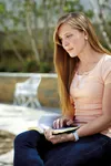 young woman reading scriptures