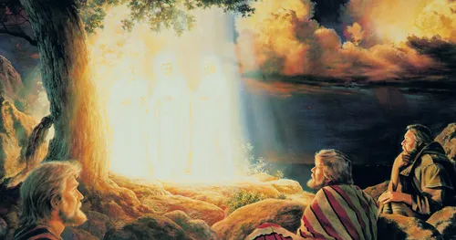 Christ surrounded by light as He is transfigured