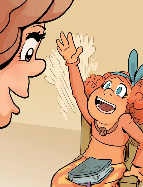 Girl raising her hand in Primary class