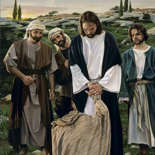 Christ with healed leper