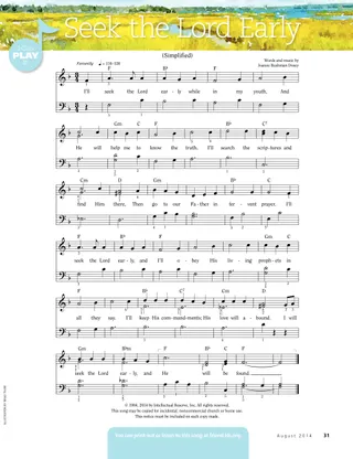 music, Seek the Lord Early