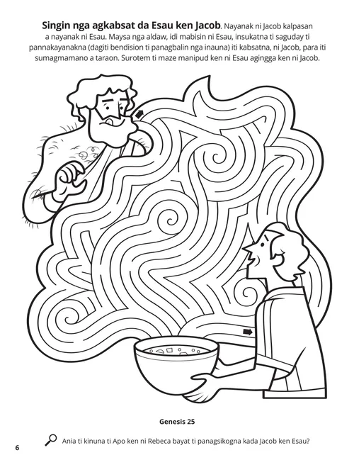 Esau and Jacob coloring page