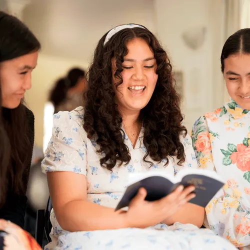 young women with scriptures