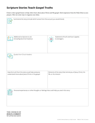 Scripture Stories Teach Gospel Truths