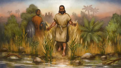 Naaman at the River Jordan