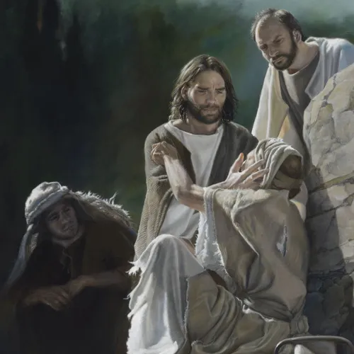 Jesus healing a blind man