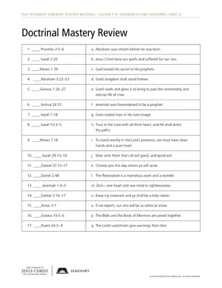 Doctrinal Mastery Review handout