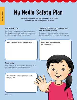 Activity page about media safety