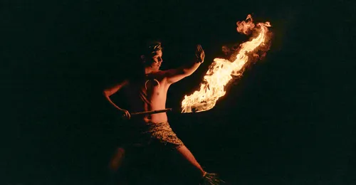 young man with a torch