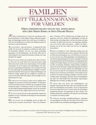 Familjen: Ett tillkännagivande för världen