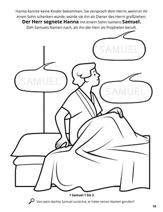 Hannah and Samuel coloring page