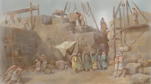 the walls of Jerusalem being rebuilt