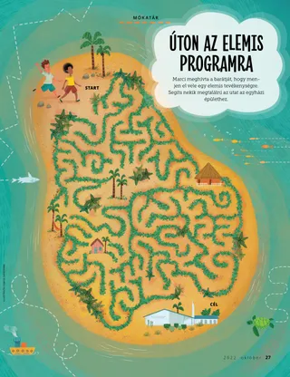 Tropical island maze leading to church building