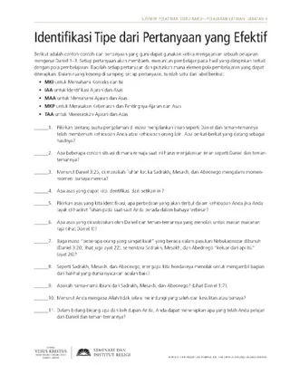 selebaran, Identifikasi Tipe dari Pertanyaan yang Efektif
