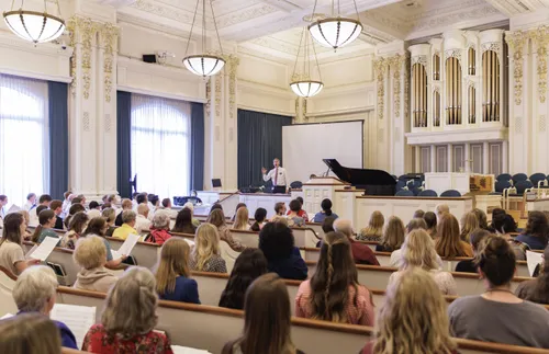 missionary choir at rehearsal 