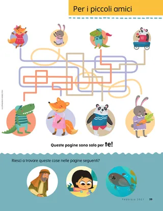 simple maze to match baby animals with grown up animals