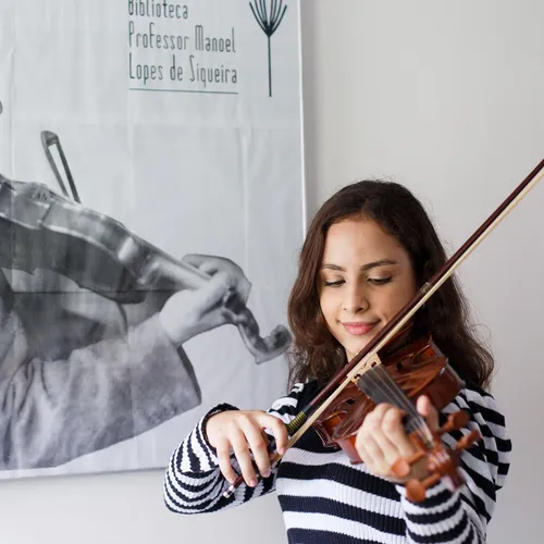 young woman playing violin