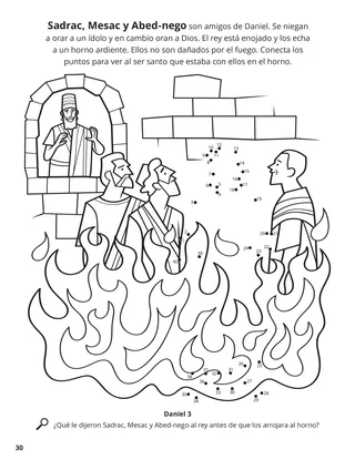 Shadrach, Meshach, and Abed-nego coloring page