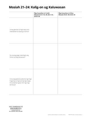handout Mosiah 21-24: strength and deliverance