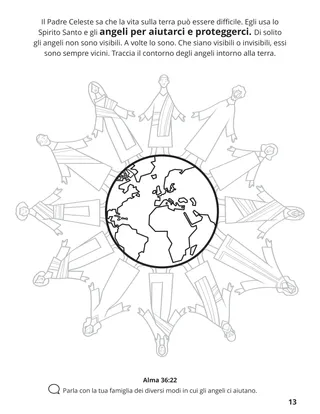 pagina 13 del libro da colorare Radunare la famiglia di Dio 