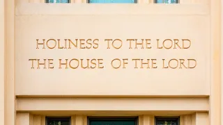 Holiness to the Lord sign on a temple.