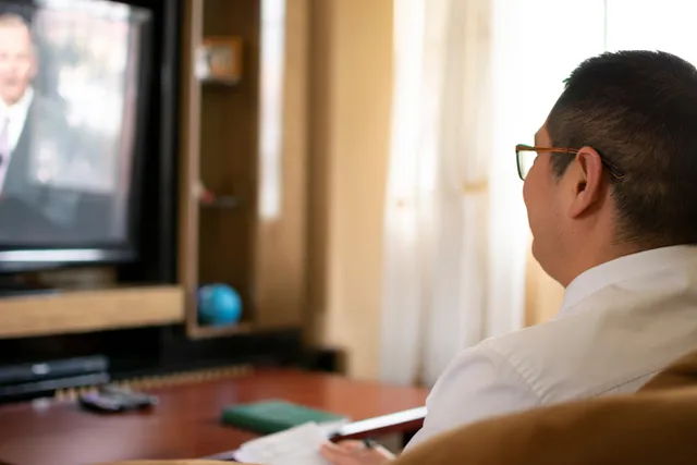 Part of a series of images that were taken from around the world featuring families and individuals watching the October 2020 General Conference in their homes. This photo was taken in Guatemala. October 3-4, 2020.